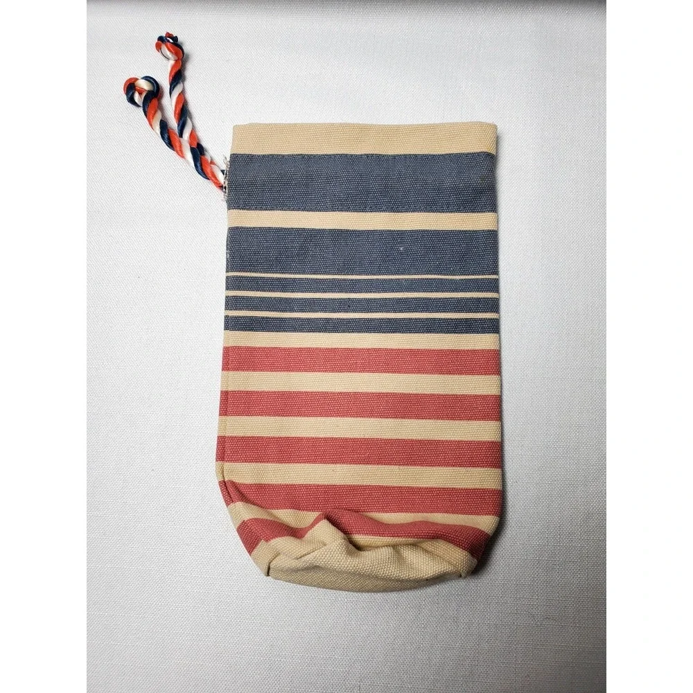 Tito's Handmade Vodka Canvas Bottle Bag Patriotic Red White Blue Drawstring Gift